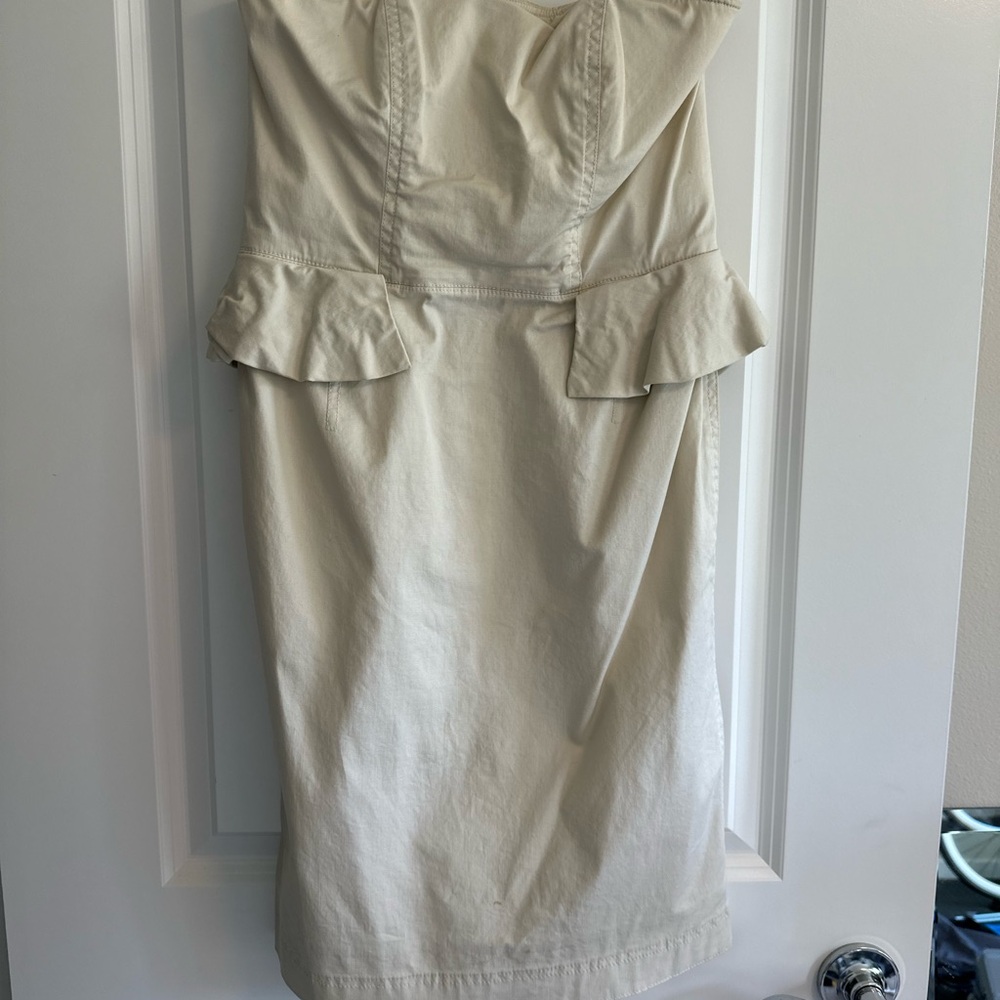 Marc By Marc Jacobs Cream Strapless Sheath Dress